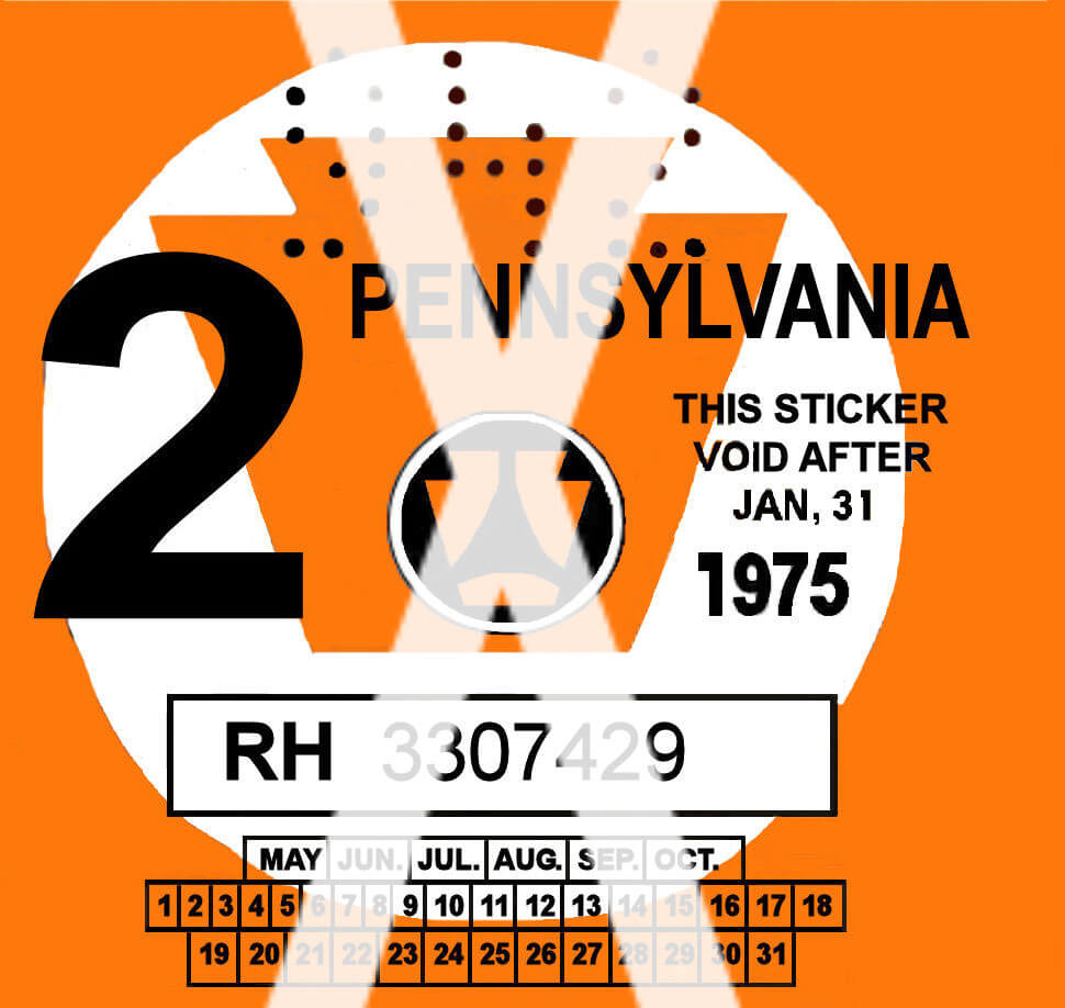 (image for) 1975-2 Pennsylvania INSPECTION Sticker